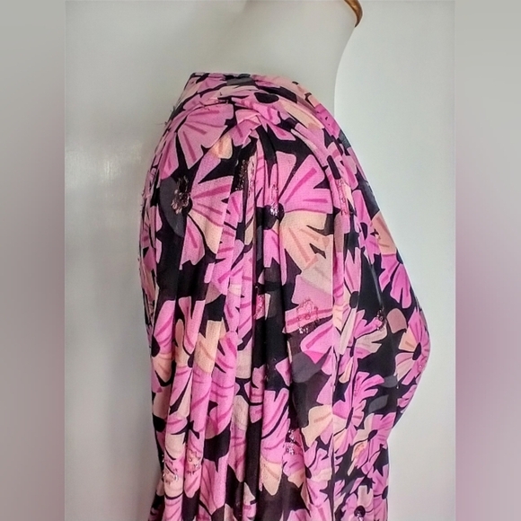 RETRO FLORAL SILK DRESS - Picture 5 of 13